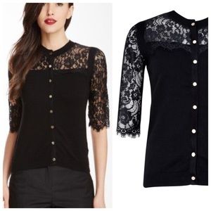 Ted Baker Gwuna Lace Cardigan Black Sz 3/Medium